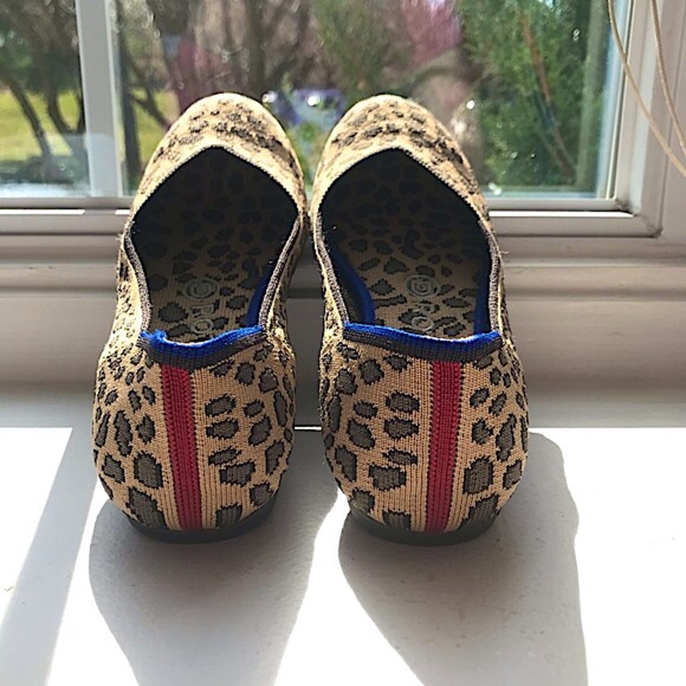 Rothy's Leopard Print Flats with Blue Trim - Picture 6 of 10